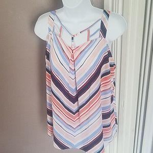 Tank with strappy neckline